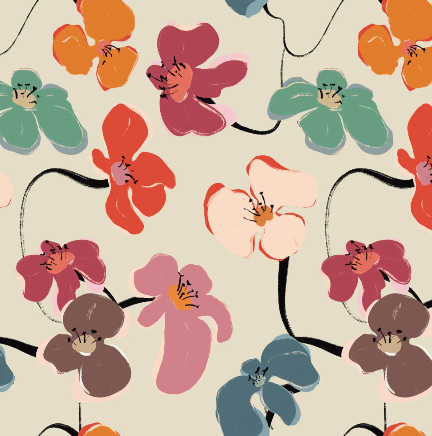 Set servilletas Retro Flower - OSLÉ home decor 