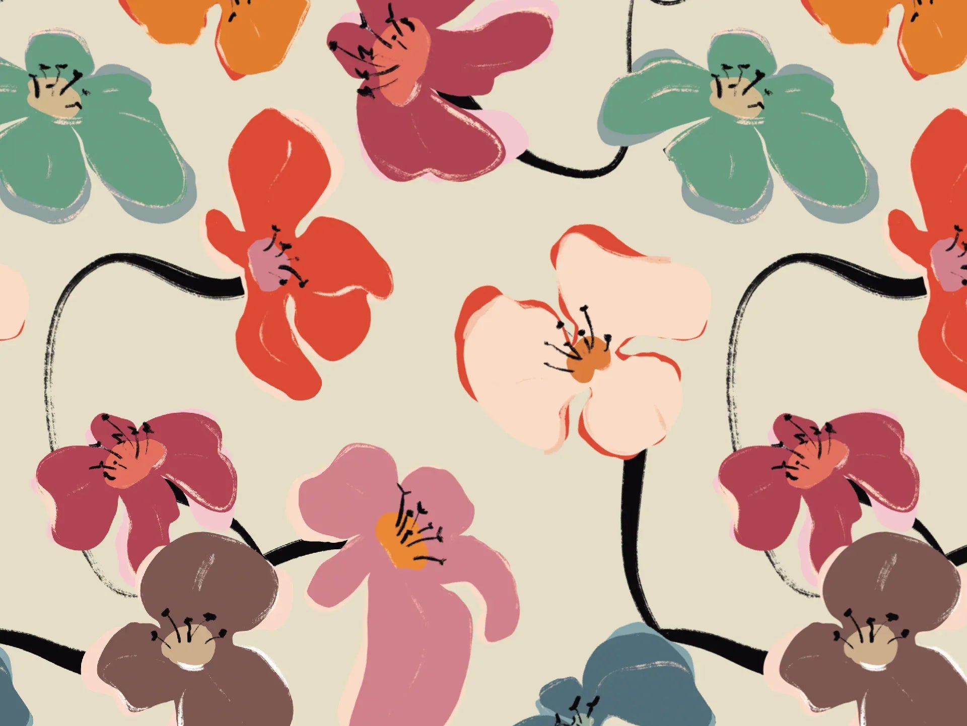 Set individuales Retro Flowers - OSLÉ home decor 