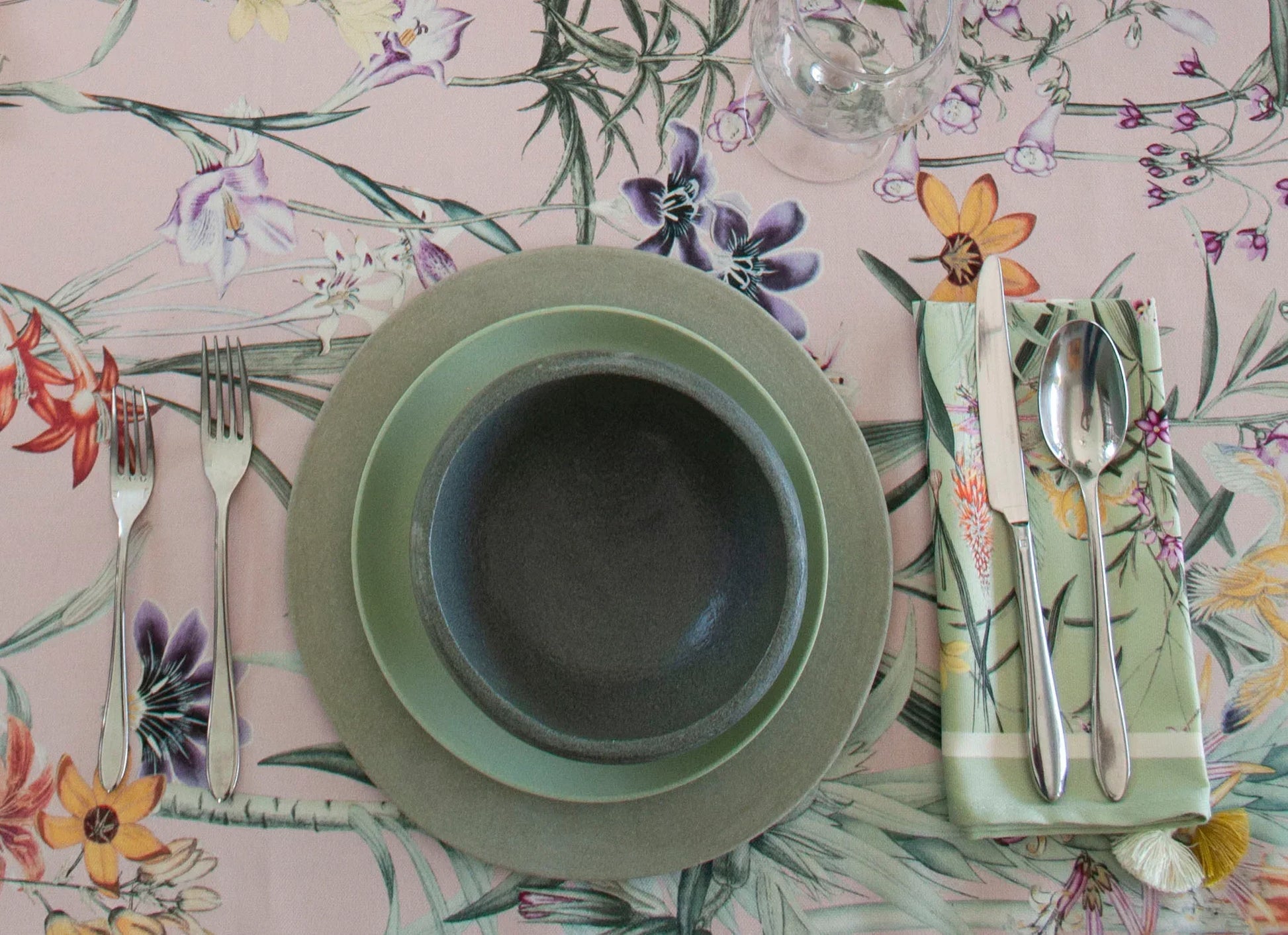 STOCK Set servilletas Fiori verde - OSLÉ home decor 
